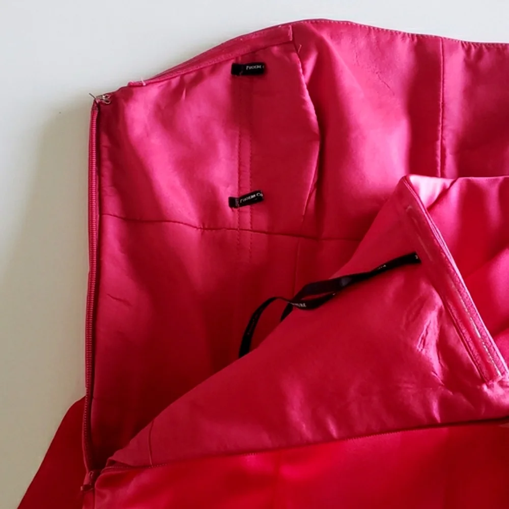 Phoebe Couture‎ Cocktail Party Dress Size 6 Strapless Pink Fuchsia Bridesmaid